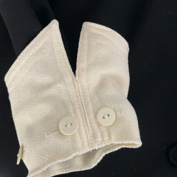 Kay Unger New York Coat Dress Jacket Wool Button Front Black Ivory Rare Formal - Picture 9 of 16